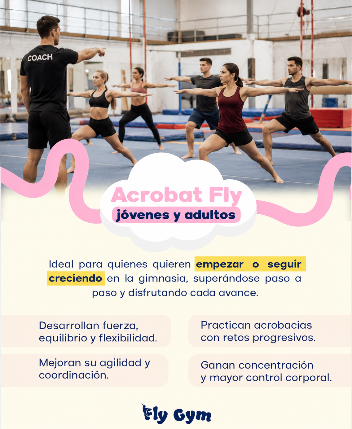 Acrobat Fly, programa de acrobacia para jóvenes y adultos